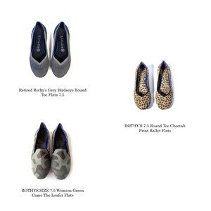 ROTHY'S Size 7.5  | 3 Pairs | Birdseye, Cheetah & Camo Flats